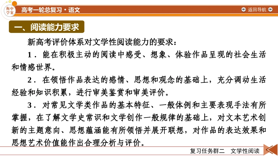 2026年衡中学案高考一轮总复习语文-复习任务群2　专题3　整体阅读指导.pptx_第3页