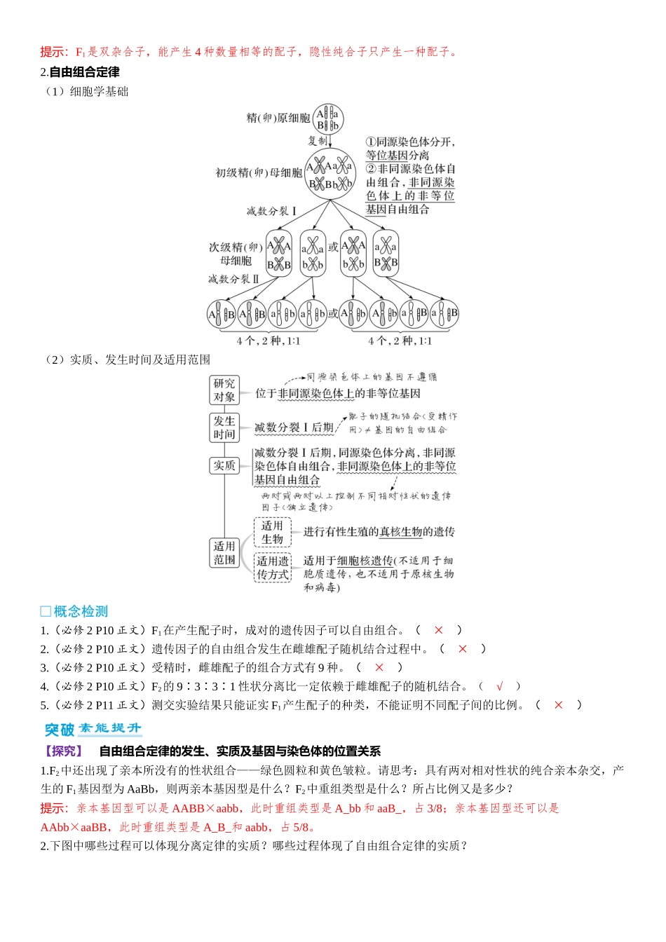2026年三维设计一轮高中总复习生物-第23讲　自由组合定律的发现及应用.docx_第3页