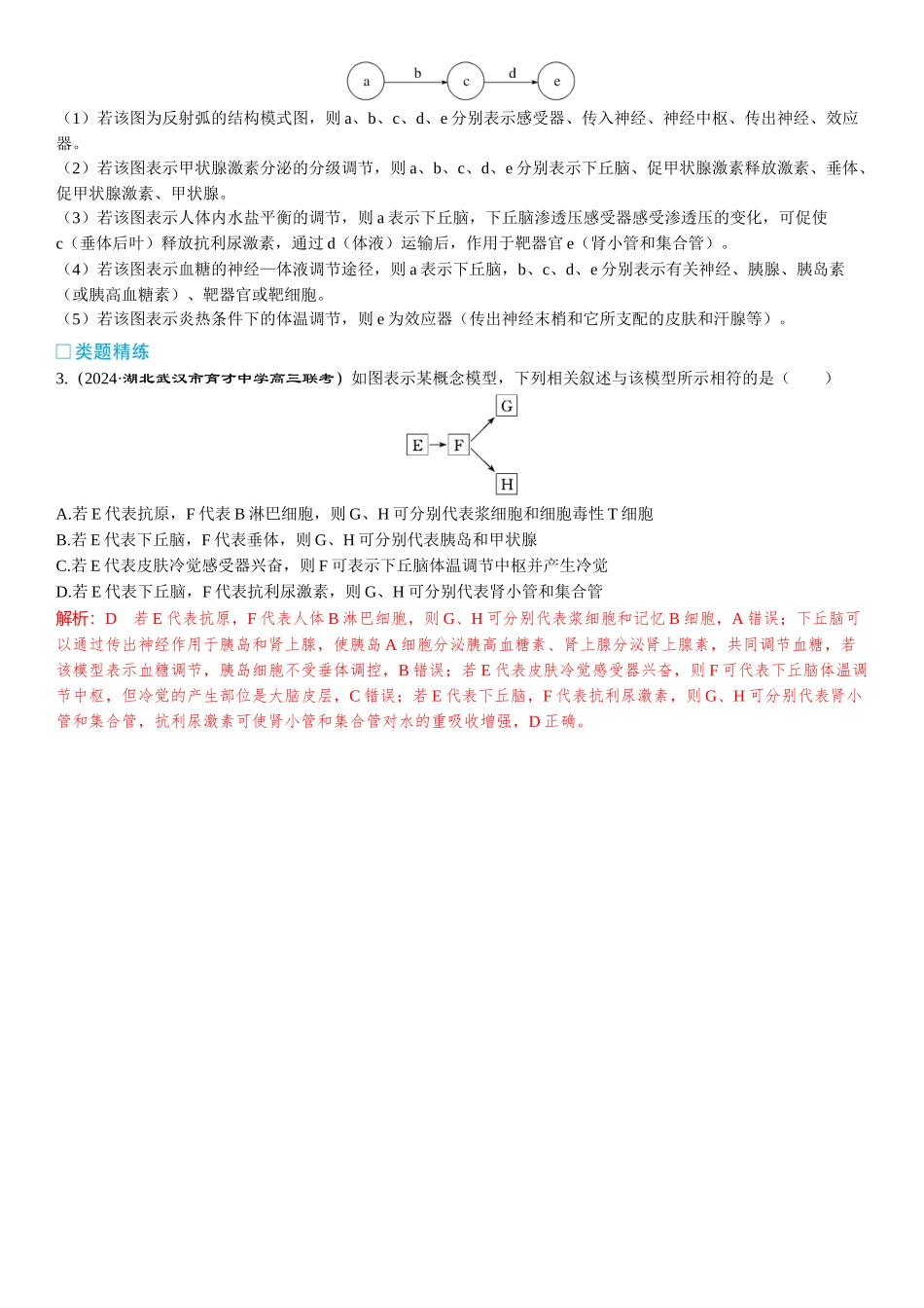 2026年三维设计一轮高中总复习生物-加强提升课9⇒动物生命活动调节模型的构建和分析.docx_第3页