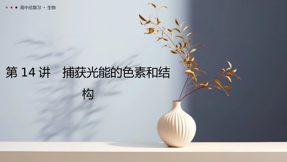 2026年三维设计一轮高中总复习生物教师用-第14讲　捕获光能的色素和结构.pptx_第1页