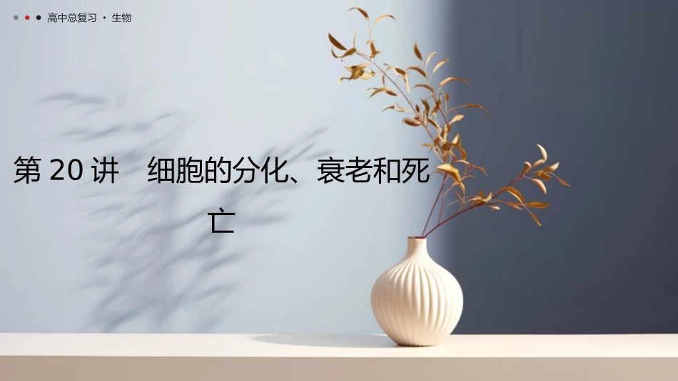 2026年三维设计一轮高中总复习生物教师用-第20讲　细胞的分化、衰老和死亡.pptx_第1页