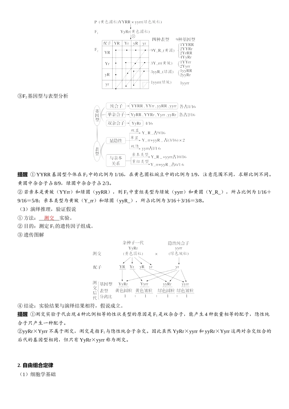 2026年三维设计一轮高中总复习生物教师用-第23讲　自由组合定律的发现及应用.docx_第2页