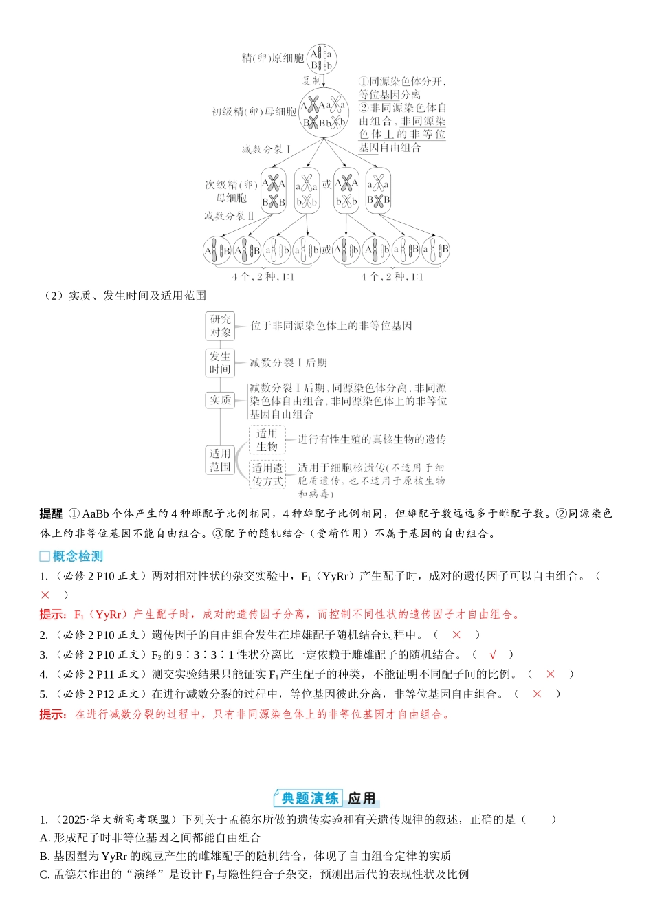2026年三维设计一轮高中总复习生物教师用-第23讲　自由组合定律的发现及应用.docx_第3页