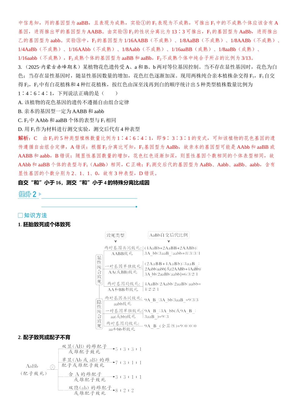 2026年三维设计一轮高中总复习生物教师用-加强提升课4　自由组合定律中的特殊比例.docx_第3页