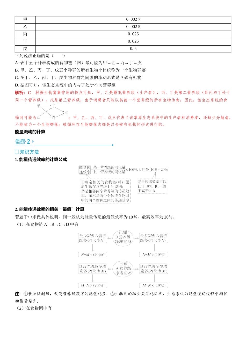 2026年三维设计一轮高中总复习生物教师用-加强提升课10　食物链（网）的构建及能量流动的计算.docx_第3页