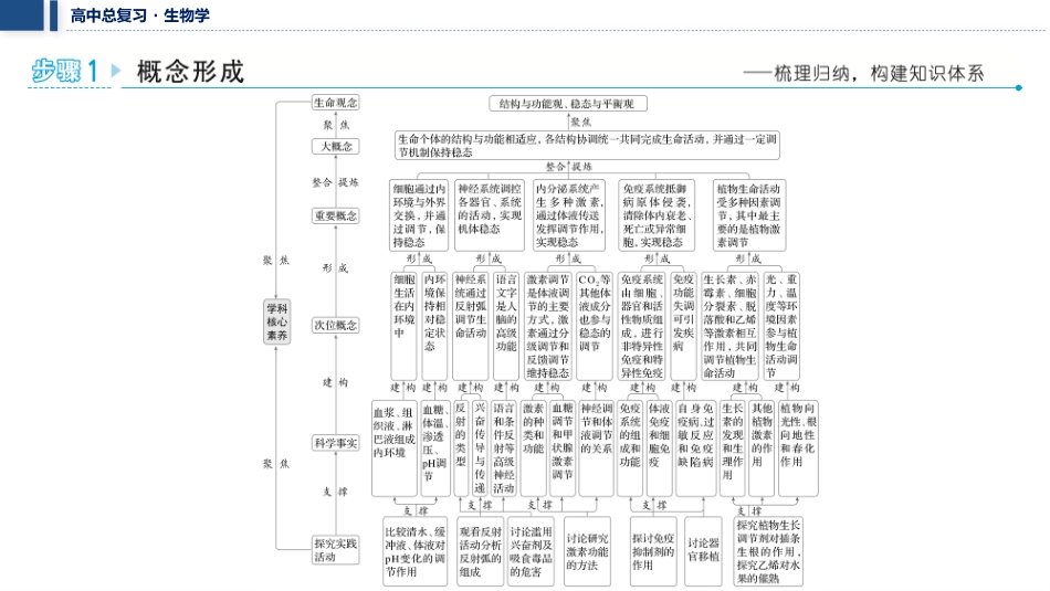 2026年三维设计一轮高中总复习生物教师用-聚焦生物大概念5⇒生命个体的结构与功能相适应，各结构协调统一共同完成复杂的生命活动，并通过一定的调节机制保持稳定.pptx_第2页