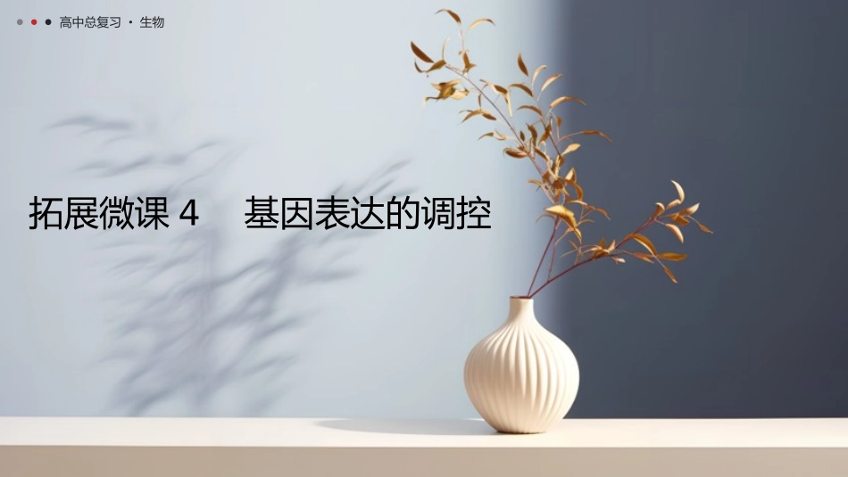 2026年三维设计一轮高中总复习生物教师用-拓展微课4　基因表达的调控.pptx_第1页