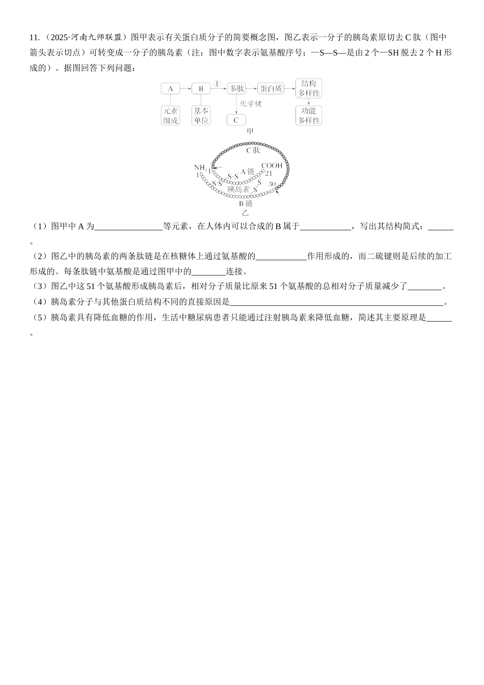 2026年三维设计一轮高中总复习生物课时跟踪检测-第3讲　蛋白质是生命活动的主要承担者.docx_第3页