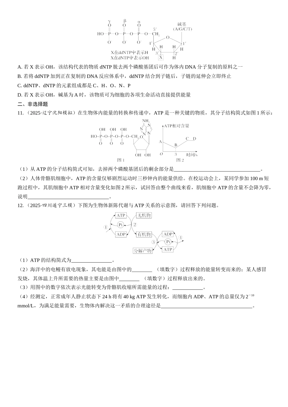 2026年三维设计一轮高中总复习生物课时跟踪检测-第11讲　ATP.docx_第3页