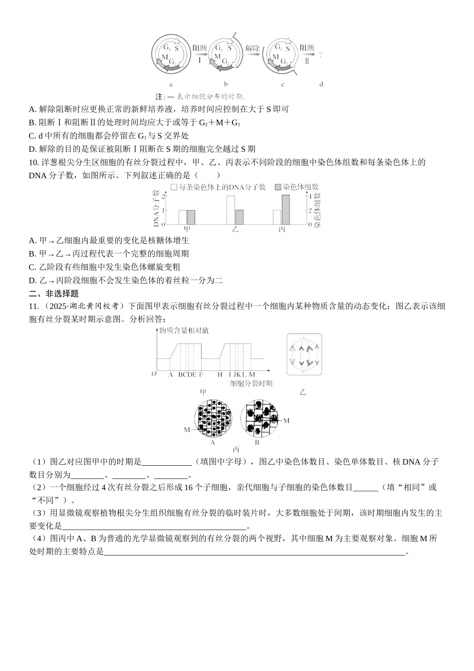2026年三维设计一轮高中总复习生物课时跟踪检测-第17讲　细胞的增殖.docx_第3页