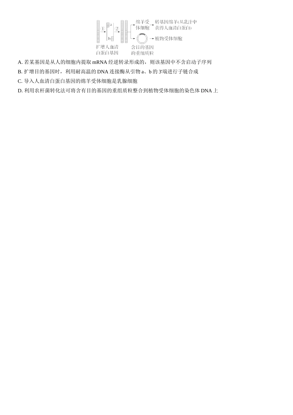 2026年三维设计一轮高中总复习生物课时跟踪检测-第59讲　基因工程的应用和蛋白质工程.docx_第2页