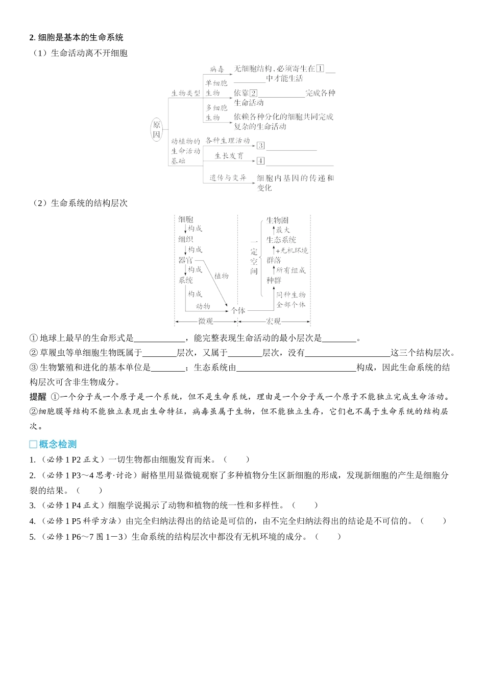 2026年三维设计一轮高中总复习生物学生用-第1讲　走近细胞.docx_第2页