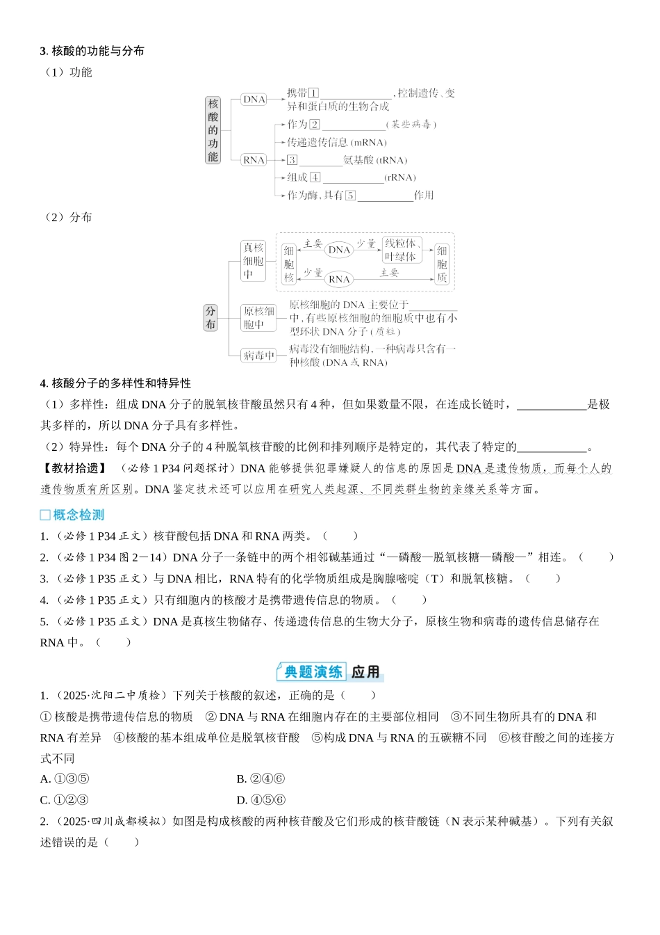 2026年三维设计一轮高中总复习生物学生用-第4讲　核酸是遗传信息的携带者.docx_第2页