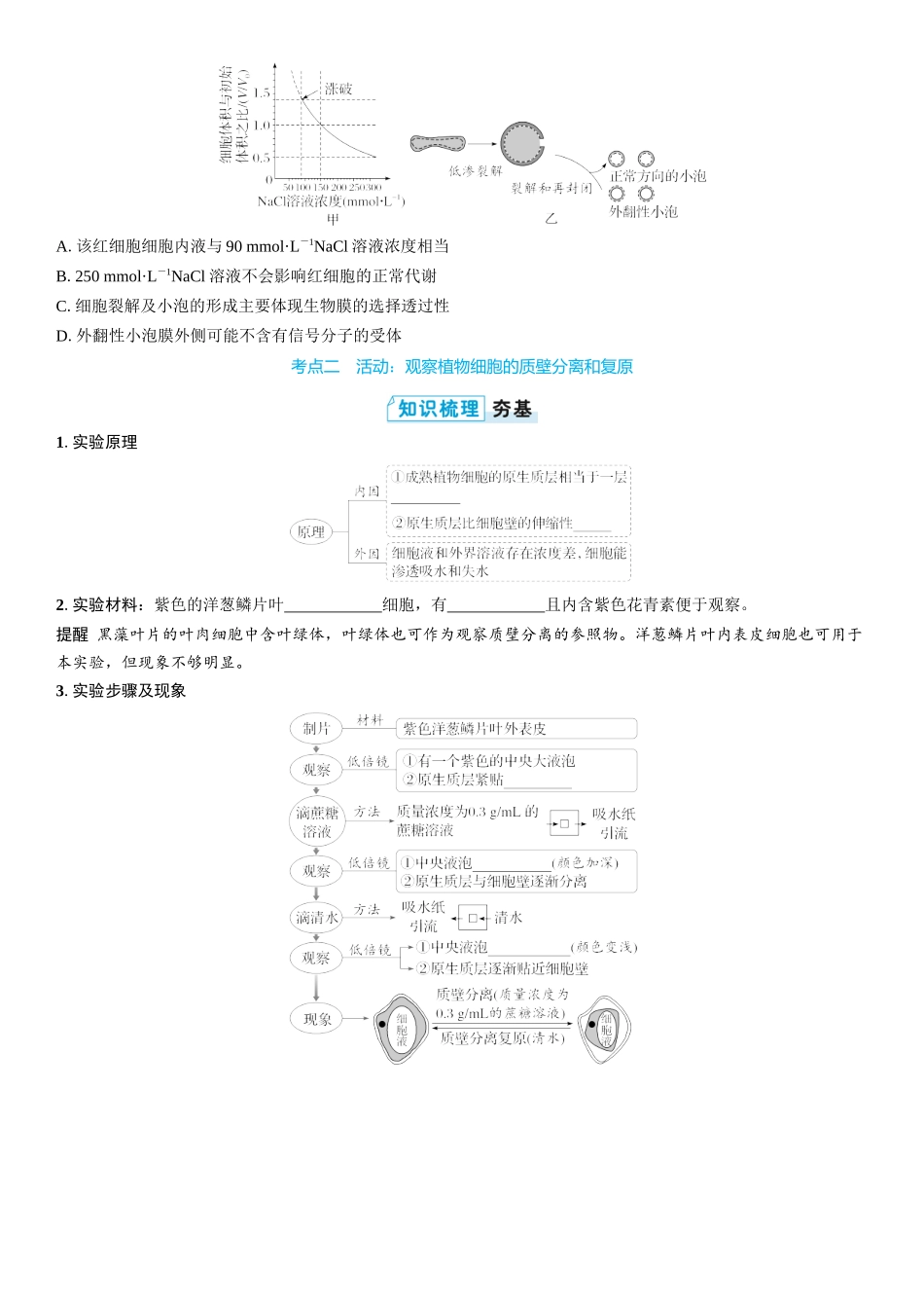2026年三维设计一轮高中总复习生物学生用-第8讲　水进出细胞的原理.docx_第3页