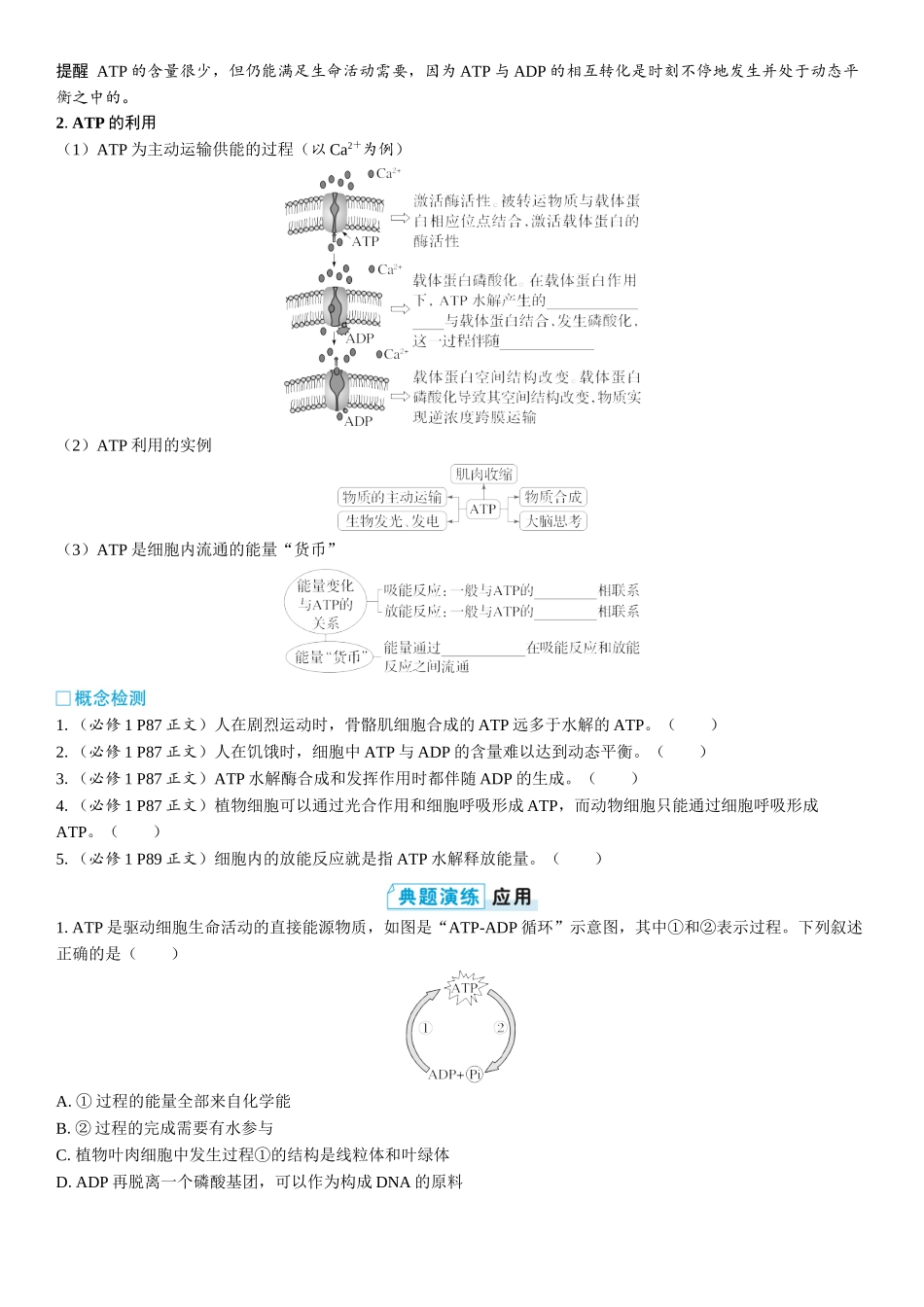 2026年三维设计一轮高中总复习生物学生用-第11讲　ATP.docx_第3页