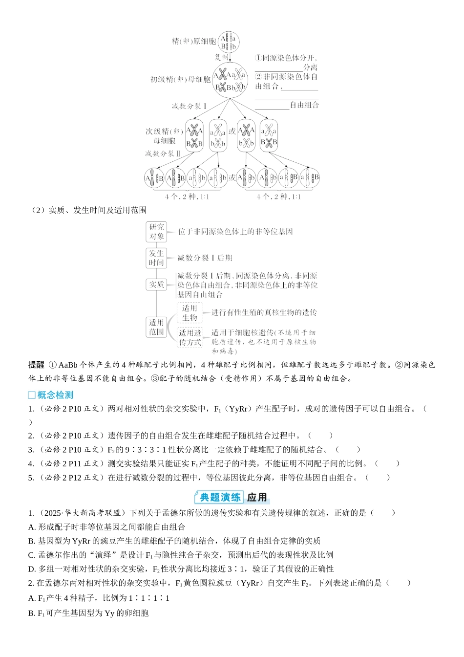 2026年三维设计一轮高中总复习生物学生用-第23讲　自由组合定律的发现及应用.docx_第3页