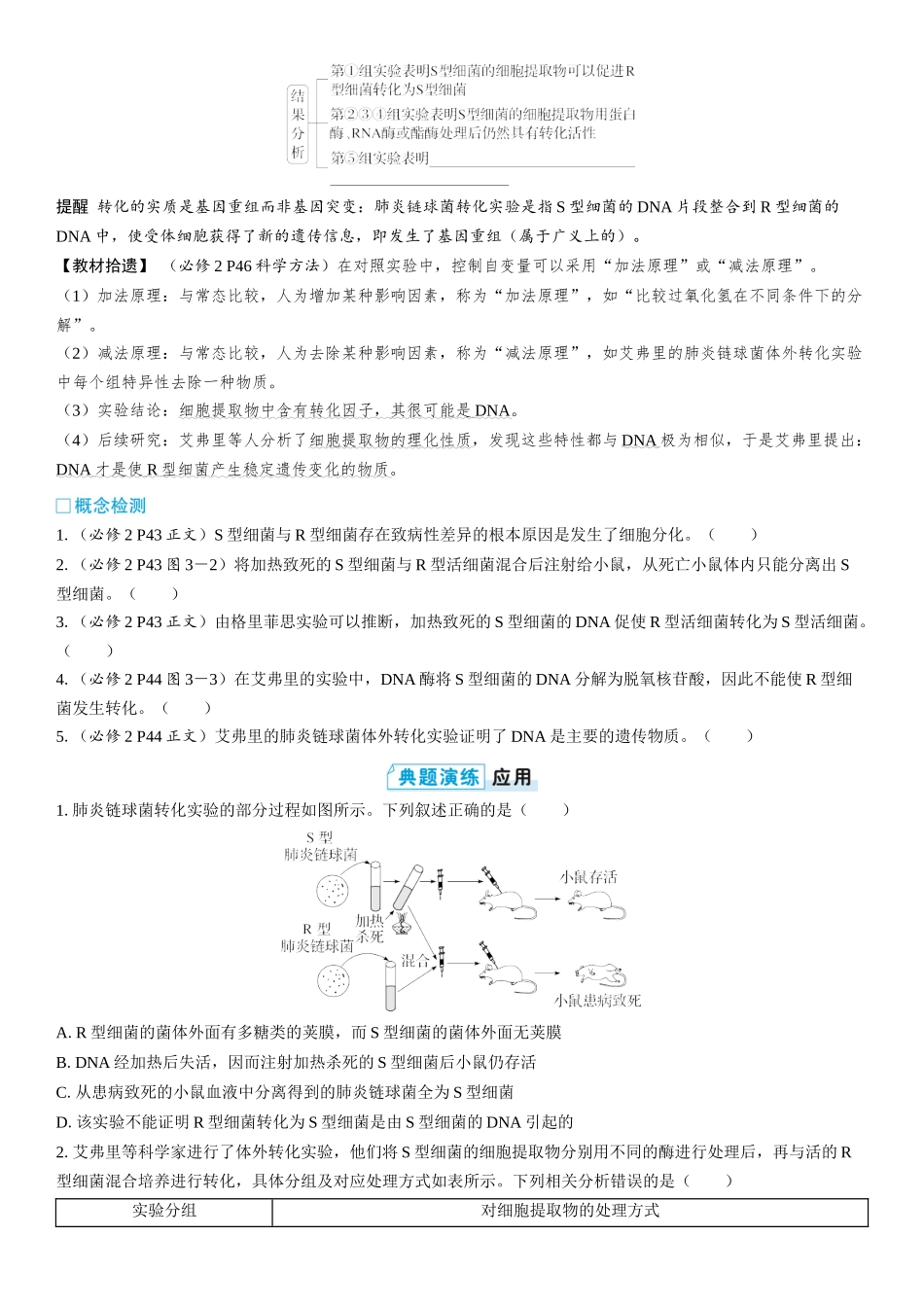2026年三维设计一轮高中总复习生物学生用-第28讲　DNA是主要的遗传物质.docx_第2页
