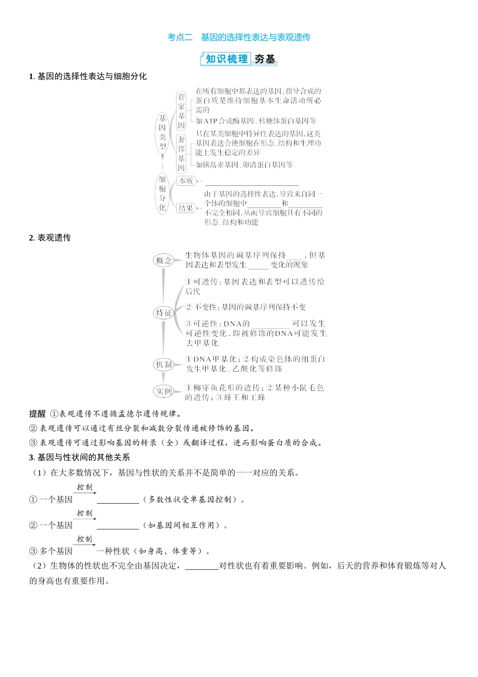 2026年三维设计一轮高中总复习生物学生用-第31讲　基因表达与性状的关系.docx_第3页