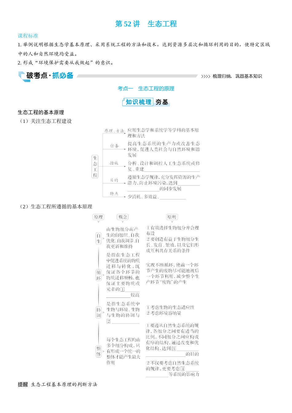 2026年三维设计一轮高中总复习生物学生用-第52讲　生态工程.docx_第1页