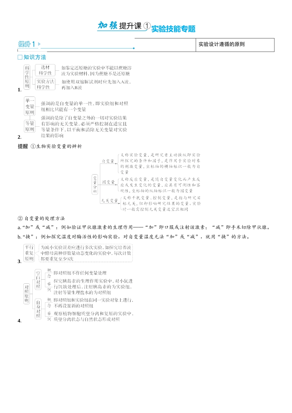 2026年三维设计一轮高中总复习生物学生用-加强提升课1  实验技能专题.docx_第1页