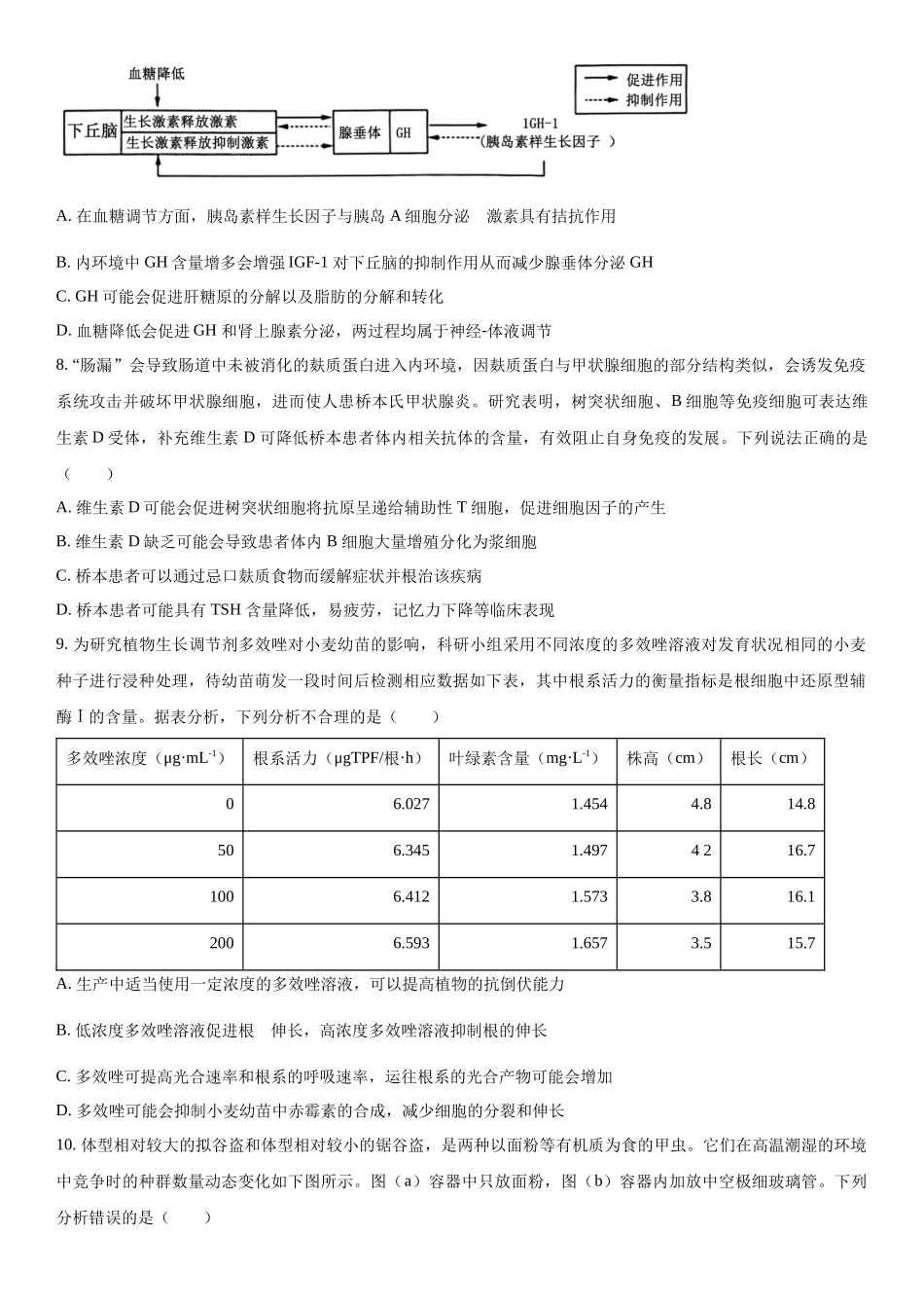 山东省名校考试联盟2023-2024学年高三下学期开学生物试题（原卷版）.docx_第3页