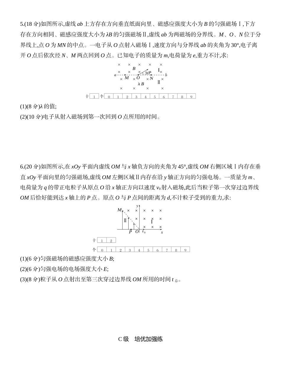 2026版创新设计高考一轮复习物理课时跟踪练-专题强化二十　带电粒子在组合场中的运动.docx_第3页