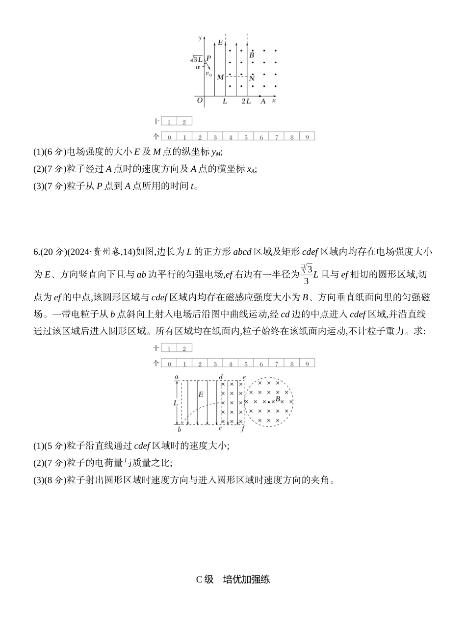 2026版创新设计高考一轮复习物理课时跟踪练-专题强化二十一　带电粒子在叠加场和交变电磁场中的运动.docx_第3页