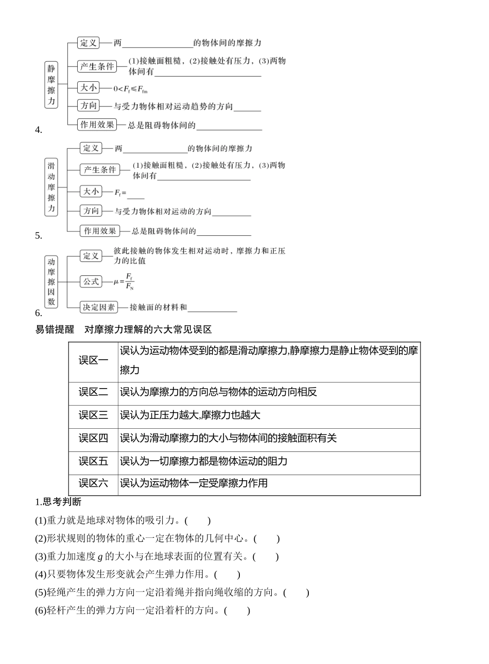 2026版创新设计高考一轮复习物理学生用-第1讲　重力　弹力　摩擦力.docx_第2页