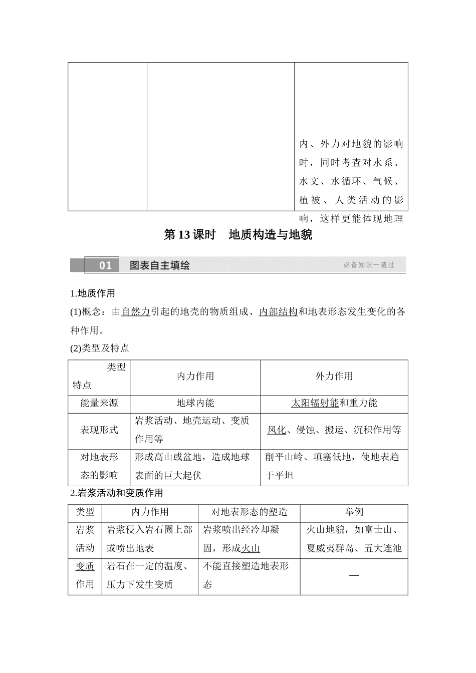 2026版创新设计高考总复习地理中图版教师用-第13课时　地质构造与地貌.docx_第3页