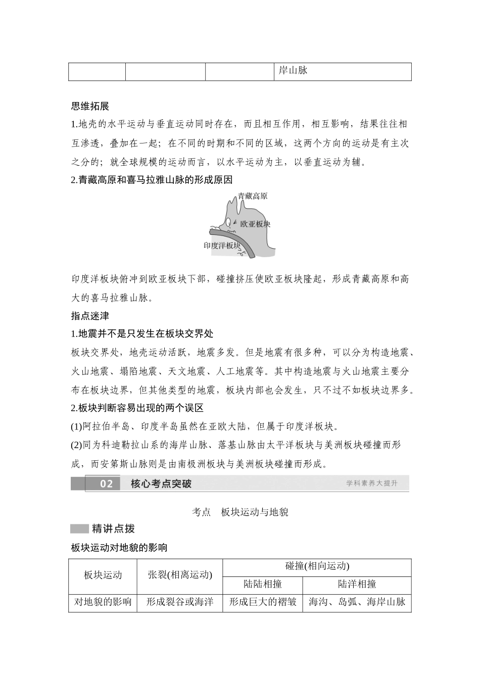2026版创新设计高考总复习地理中图版教师用-第14课时　板块构造与地貌.docx_第2页