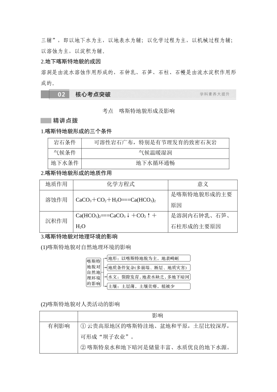 2026版创新设计高考总复习地理中图版教师用-第20课时　喀斯特地貌.docx_第2页