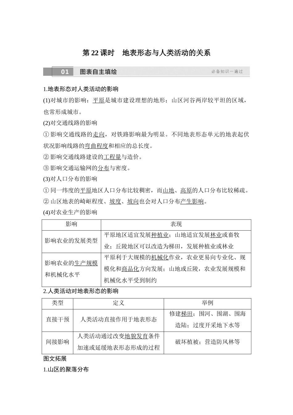 2026版创新设计高考总复习地理中图版教师用-第22课时　地表形态与人类活动的关系.docx_第1页
