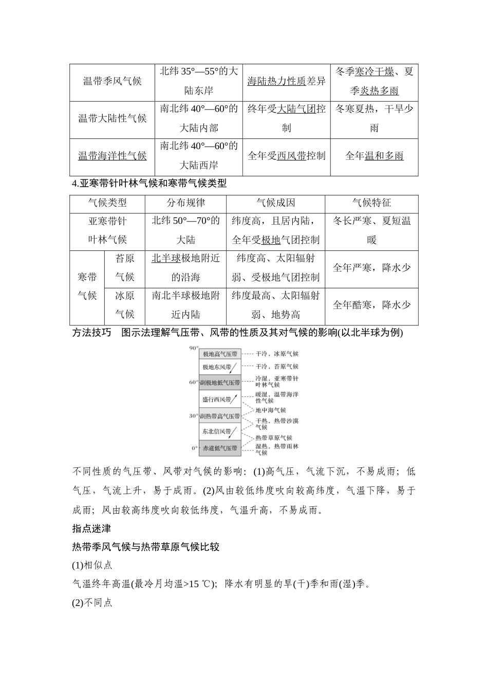 2026版创新设计高考总复习地理中图版教师用-第32课时　气候形成的影响因素及世界主要气候类型.docx_第3页