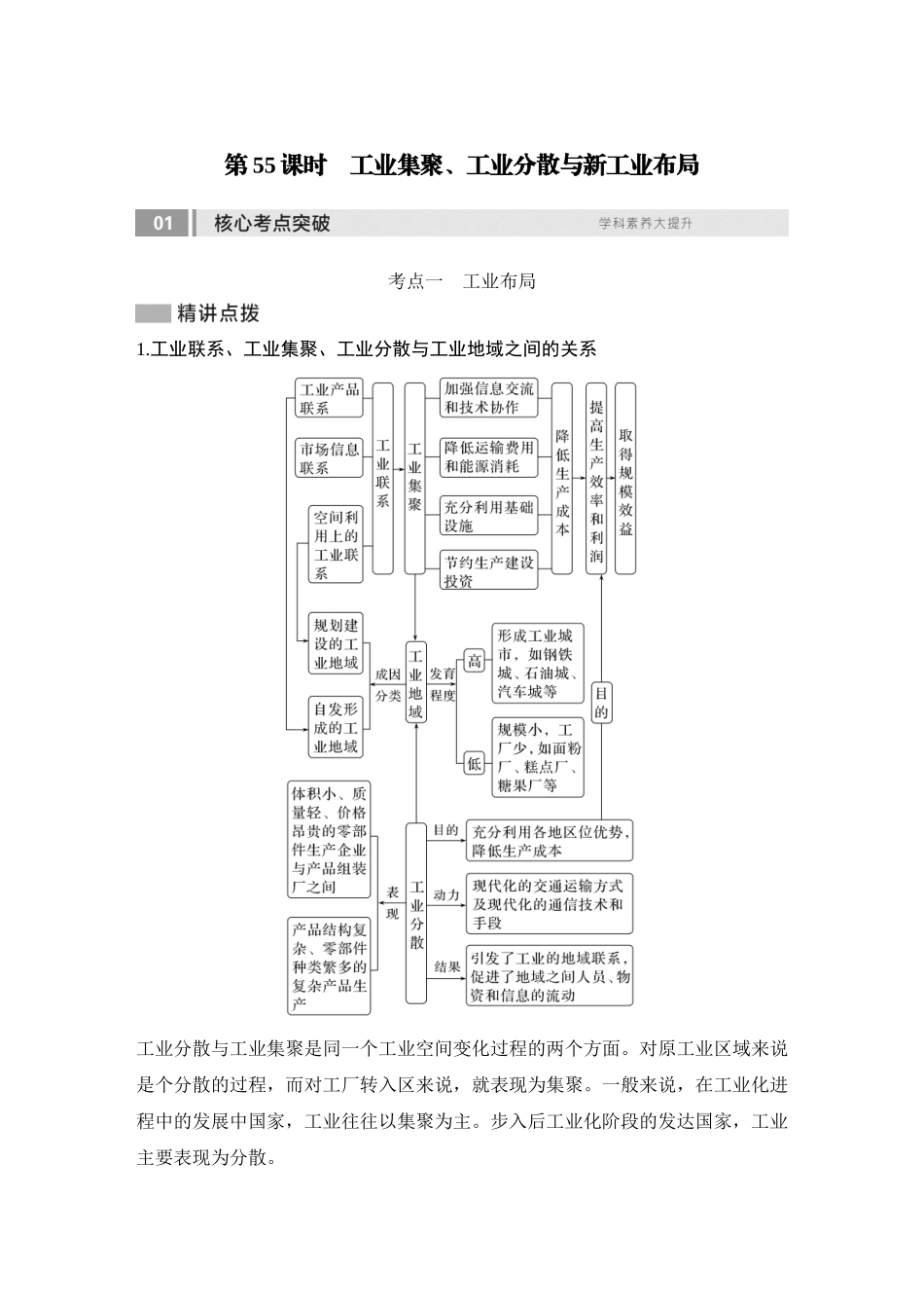 2026版创新设计高考总复习地理中图版教师用-第55课时　工业集聚、工业分散与新工业布局.docx_第1页