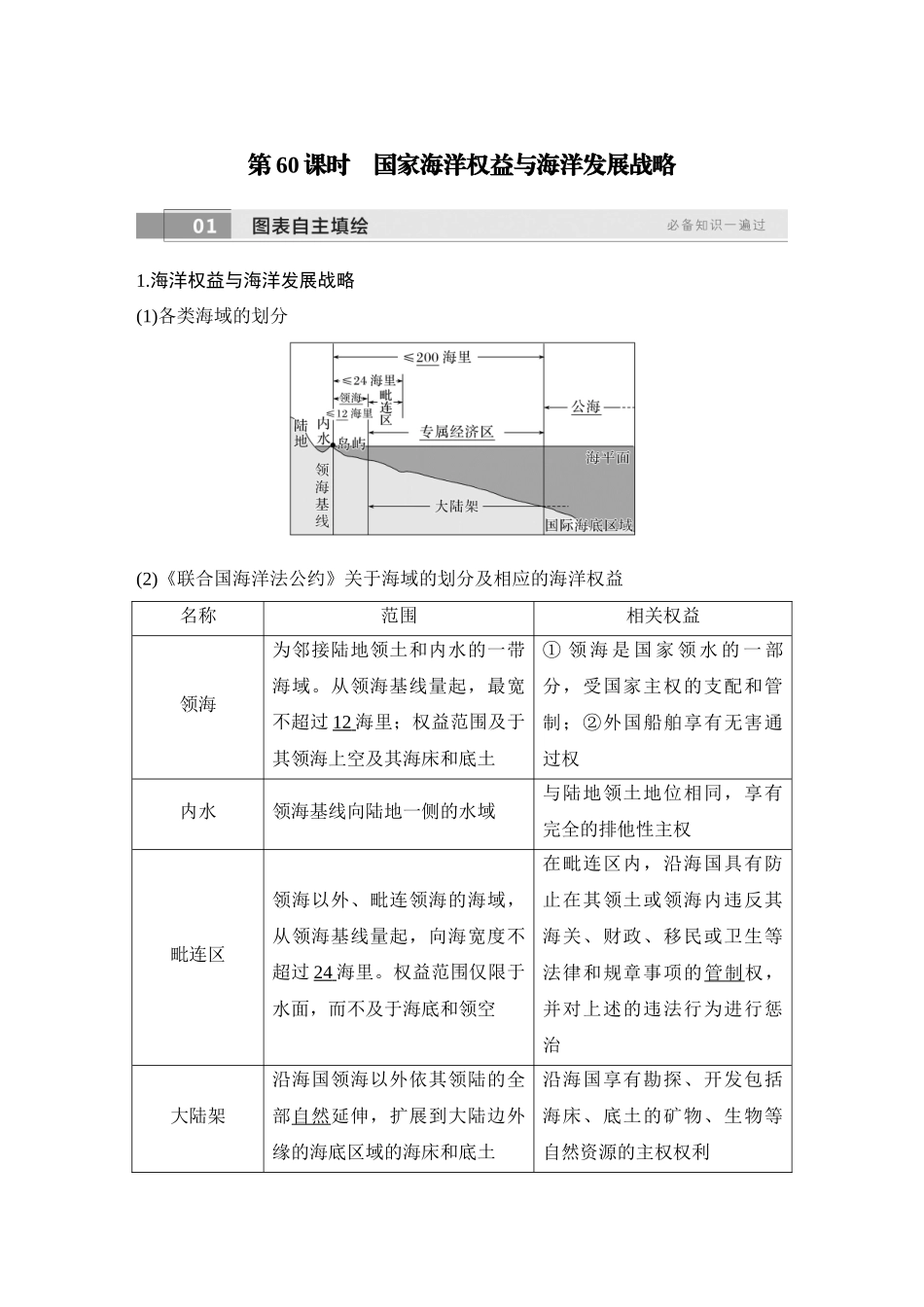 2026版创新设计高考总复习地理中图版教师用-第60课时　国家海洋权益与海洋发展战略.docx_第1页