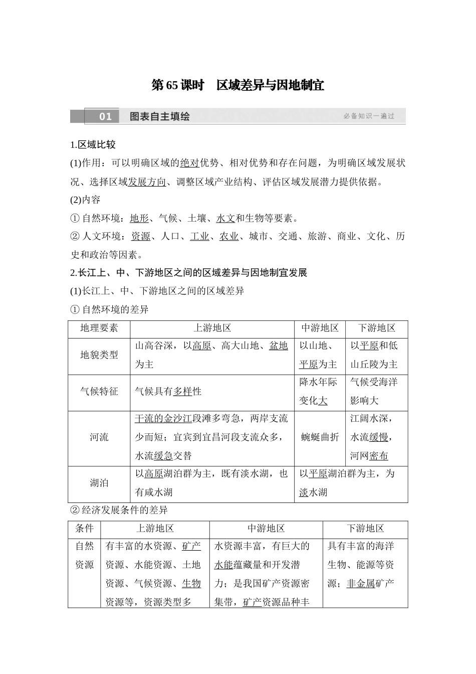 2026版创新设计高考总复习地理中图版教师用-第65课时　区域差异与因地制宜.docx_第1页