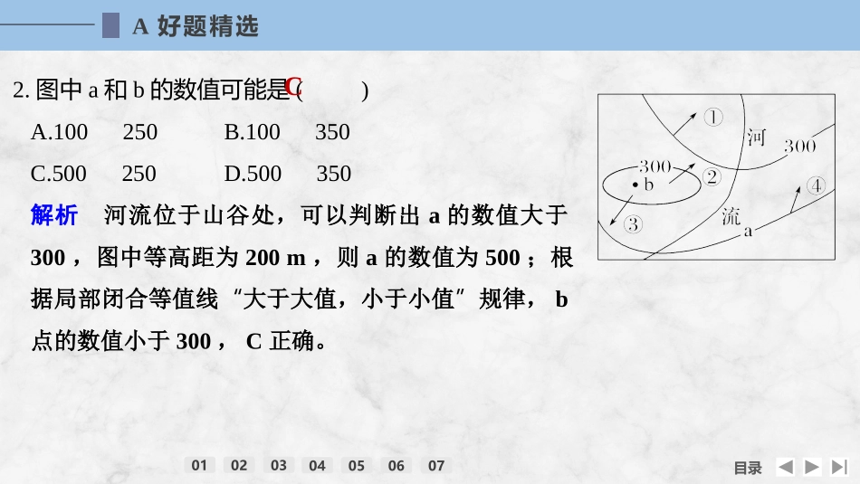 2026版创新设计高考总复习地理中图版强化练课件-强化练3　等高线地形图的应用.pptx_第3页