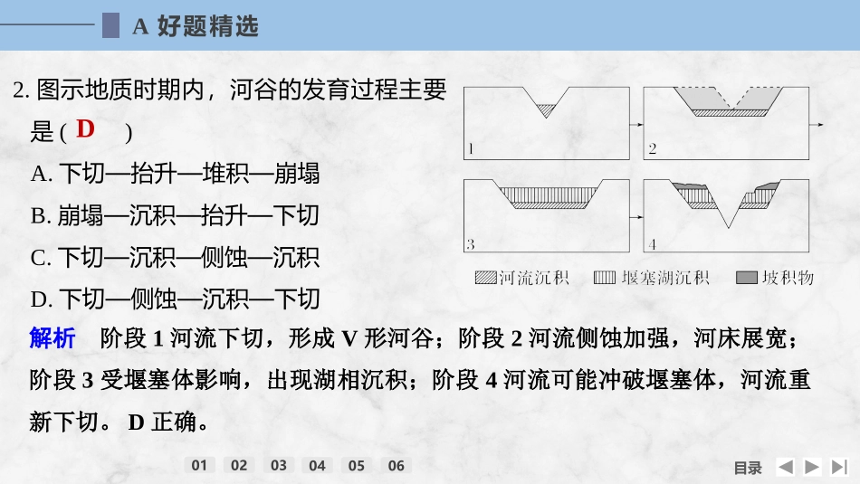 2026版创新设计高考总复习地理中图版强化练课件-强化练17　流水侵蚀地貌.pptx_第3页