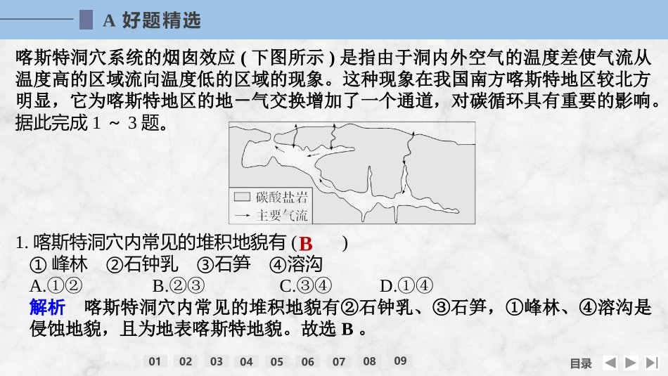 2026版创新设计高考总复习地理中图版强化练课件-强化练20　喀斯特地貌.pptx_第2页