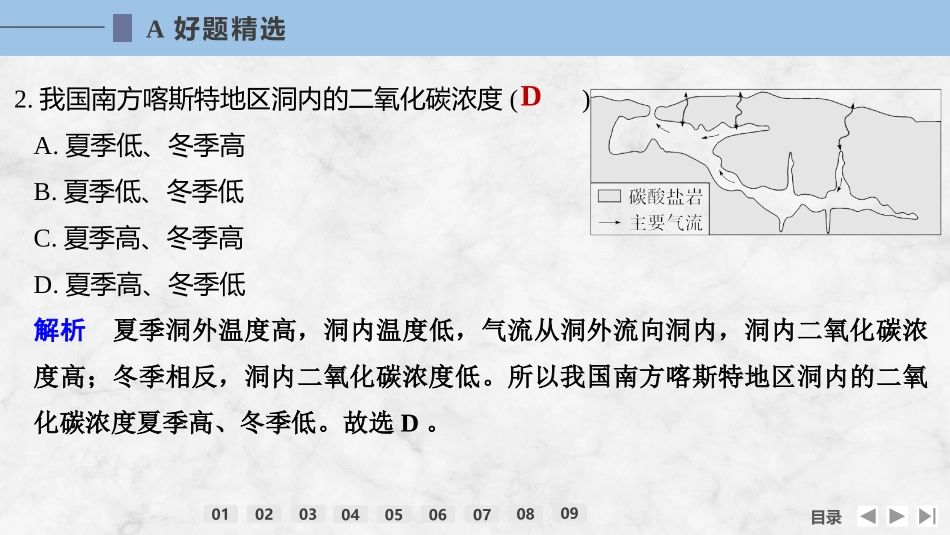 2026版创新设计高考总复习地理中图版强化练课件-强化练20　喀斯特地貌.pptx_第3页