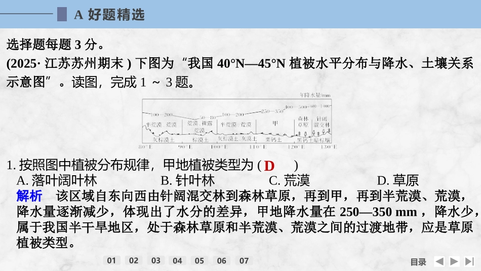 2026版创新设计高考总复习地理中图版强化练课件-强化练42　水平分异规律和地方性分异规律.pptx_第2页