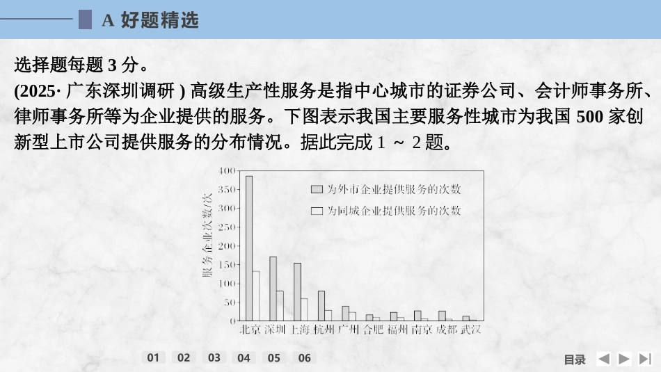 2026版创新设计高考总复习地理中图版强化练课件-强化练56　服务业的区位因素.pptx_第2页