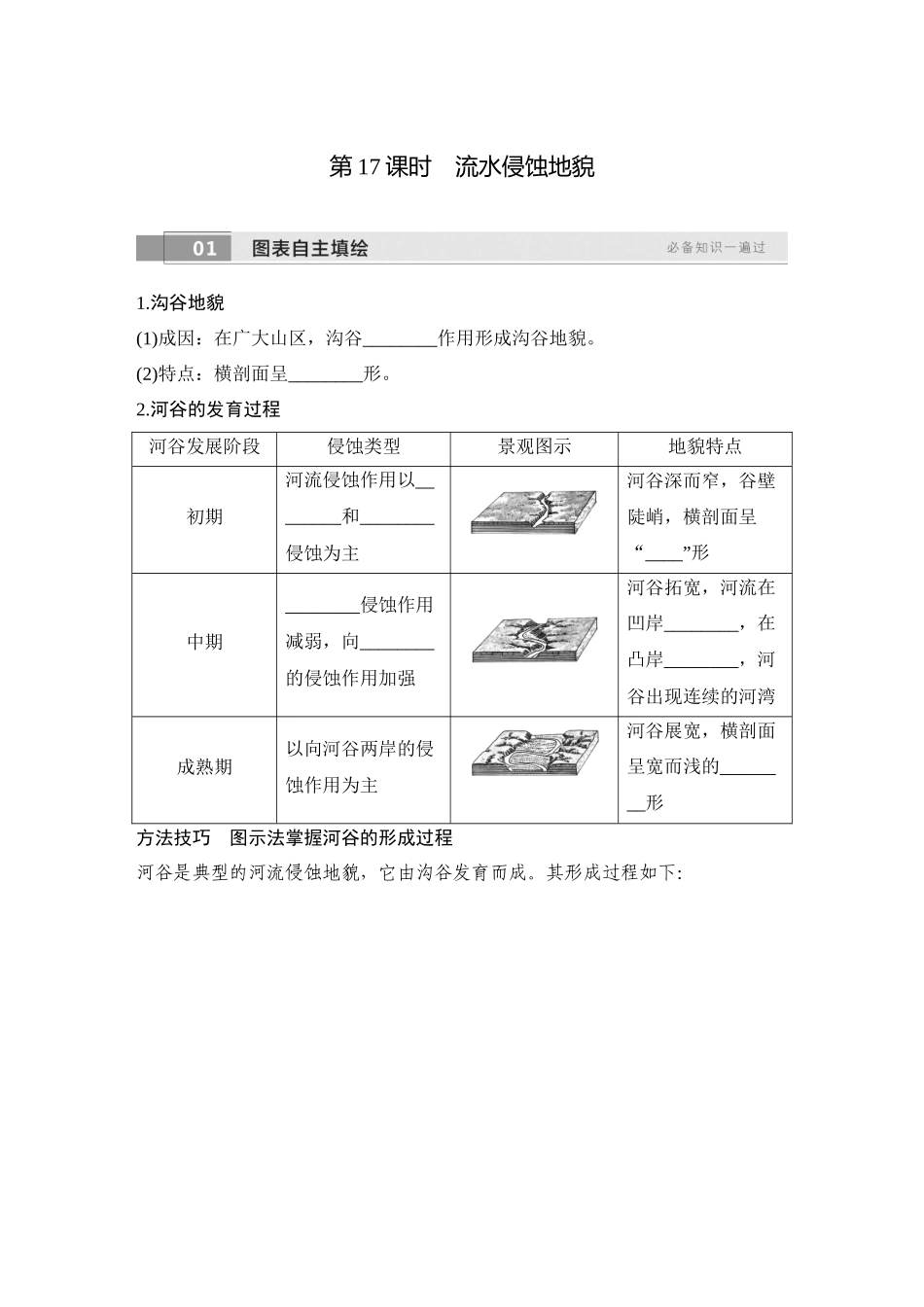 2026版创新设计高考总复习地理中图版学生用-第17课时　流水侵蚀地貌.docx_第1页