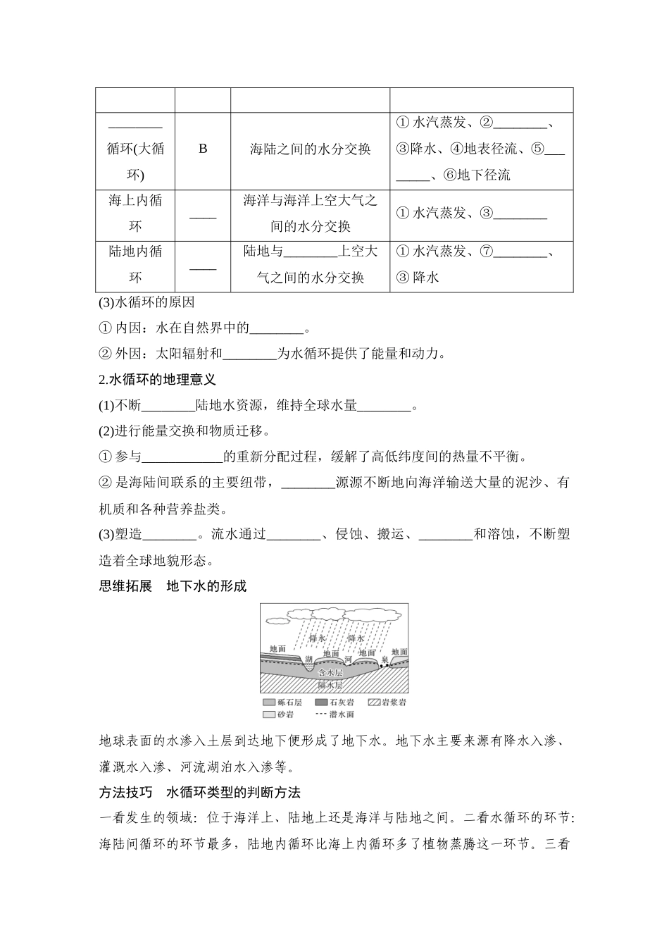 2026版创新设计高考总复习地理中图版学生用-第33课时　水循环的过程及地理意义.docx_第3页