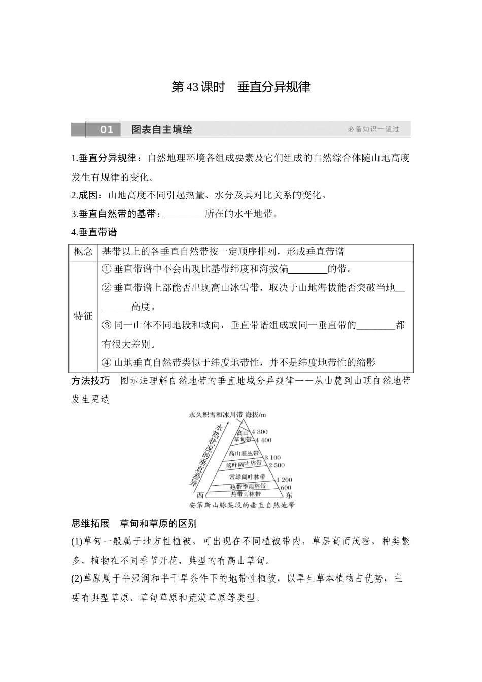 2026版创新设计高考总复习地理中图版学生用-第43课时　垂直分异规律.docx_第1页