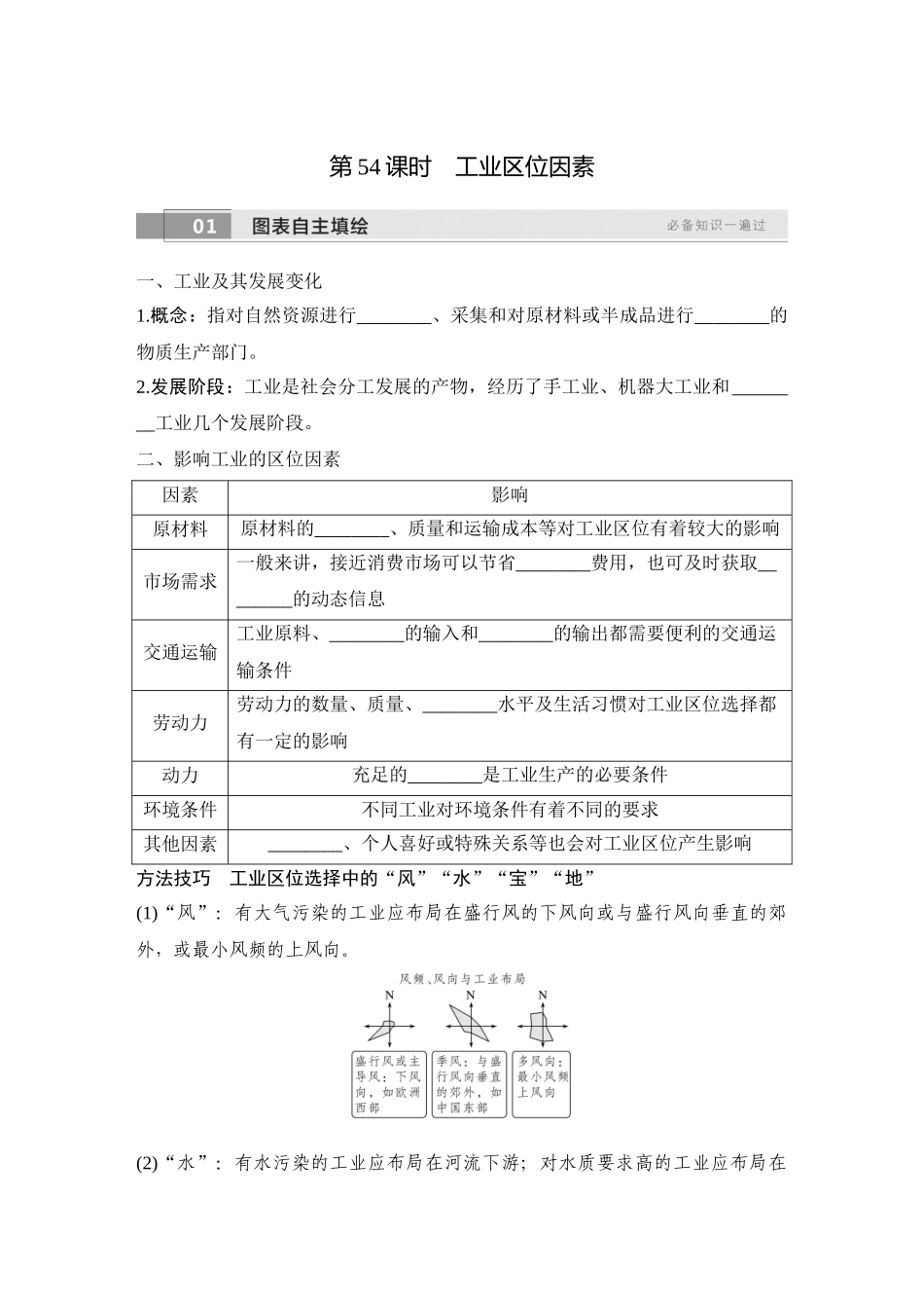 2026版创新设计高考总复习地理中图版学生用-第54课时　工业区位因素.docx_第1页