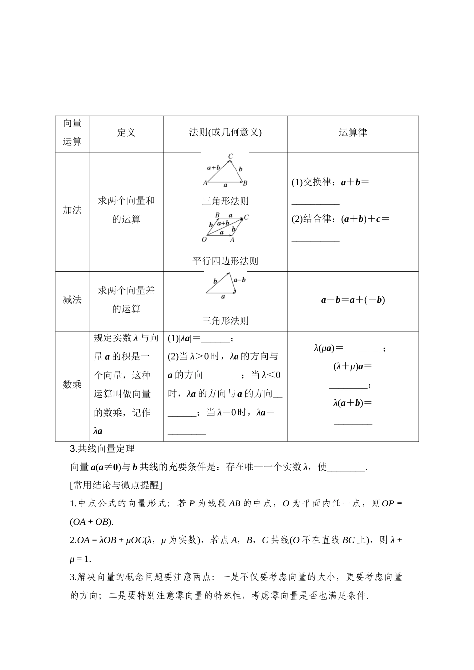 2026版创新设计高考总复习数学人教A版学生用-第1节　平面向量的概念及线性运算.docx_第2页