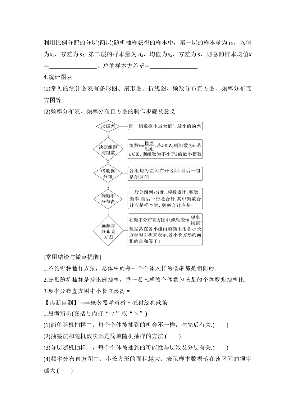 2026版创新设计高考总复习数学人教A版学生用-第1节　随机抽样、统计图表.docx_第2页