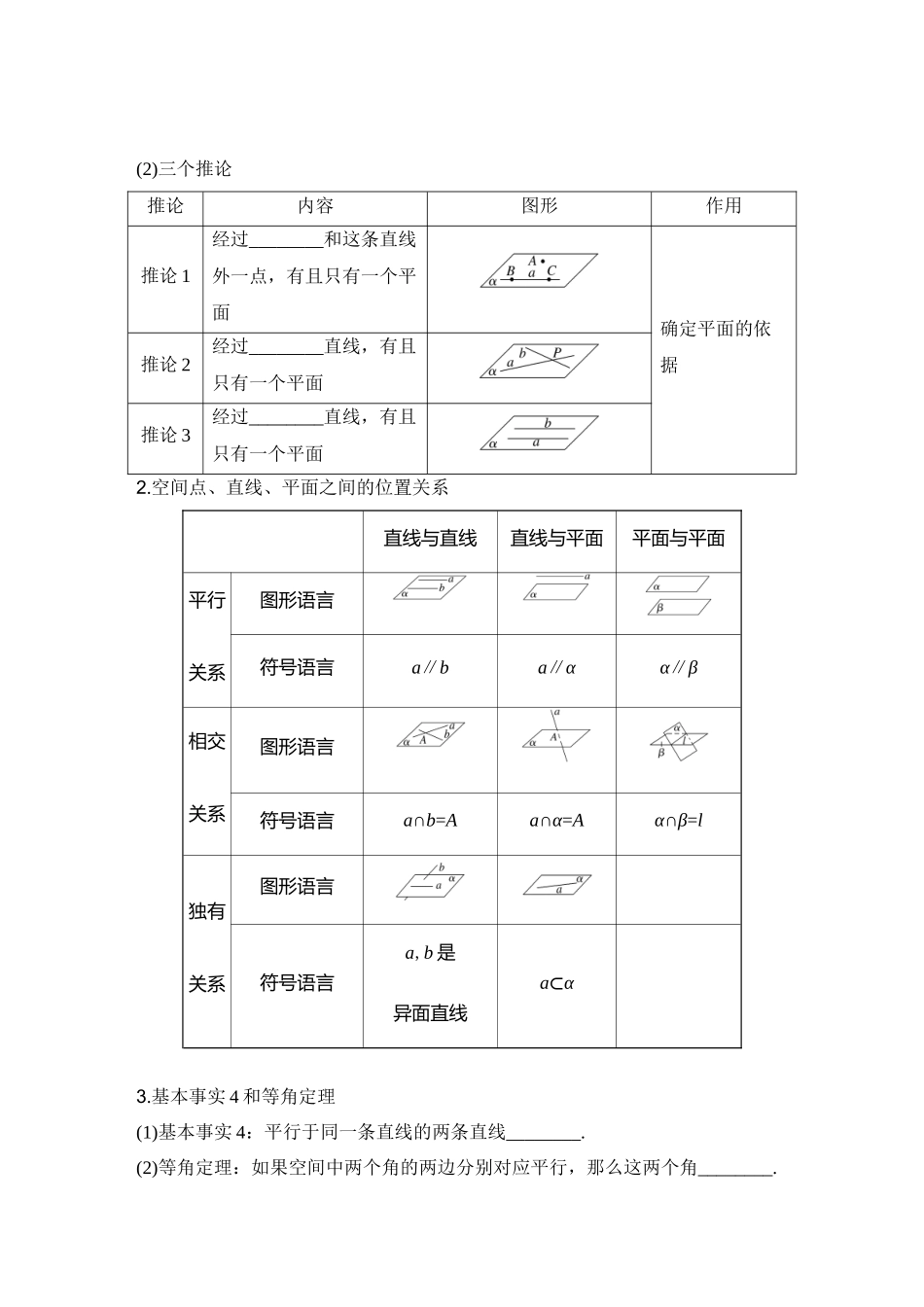 2026版创新设计高考总复习数学人教A版学生用-第3节　空间点、直线、平面之间的位置关系.docx_第2页