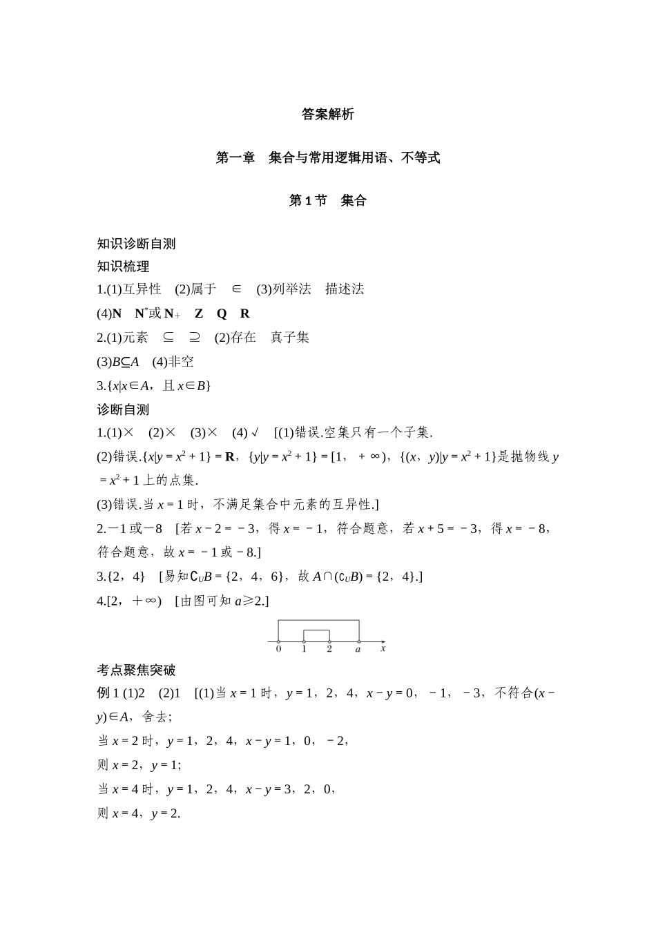 2026版创新设计高考总复习数学人教A版学生用-学生答案一~五章.docx_第1页